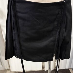 Black Women's Mini Skirt with Zip Detail